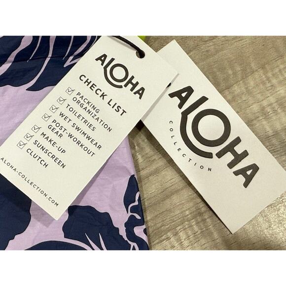 NWT Aloha Collection Mid Tutu INV Lilac/Navy Travel/Cosmetic/Utility Pouch - Picture 11 of 11